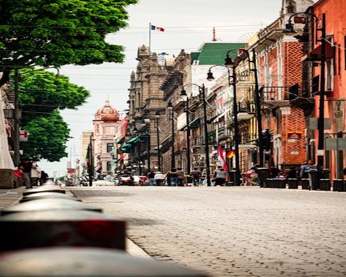 Urban street view in a Mexican city